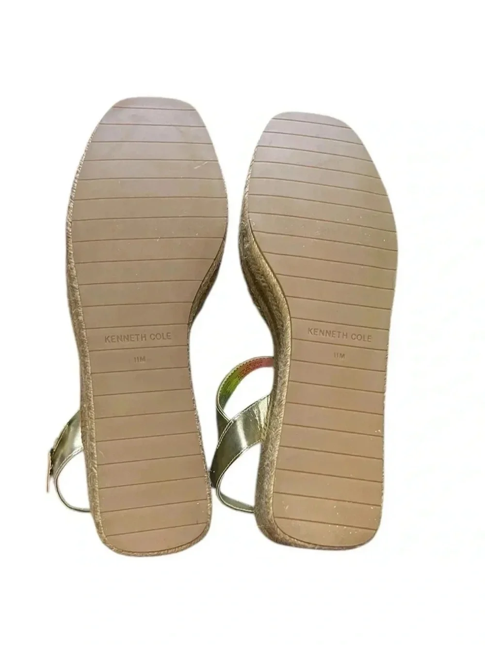 Kenneth Cole NWOT Shelby Espadrille Wedge Metallic Sandal Size 11